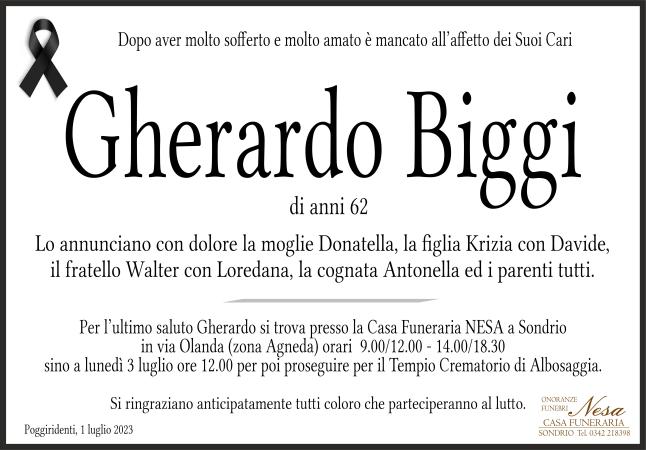 Necrologio Gherardo Biggi