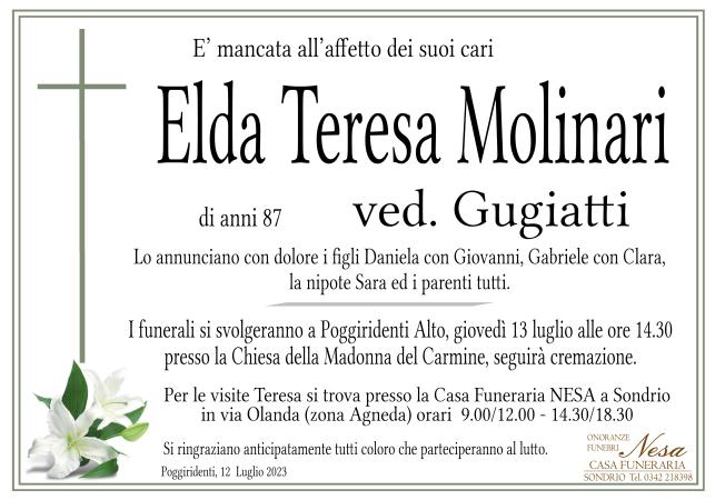 Necrologio Elda Teresa Molinari ved. Gugiatti