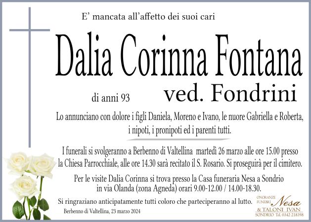 Necrologio Dalia Corinna Fontana ved. Fondrini