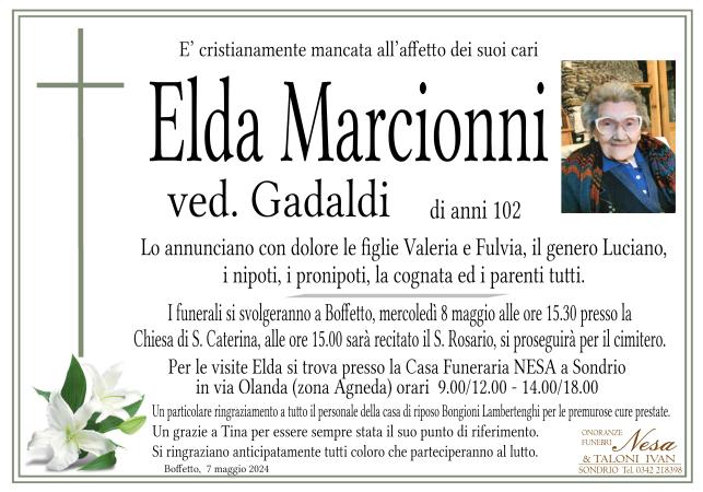 Necrologio Elda Marcionni ved Gadaldi