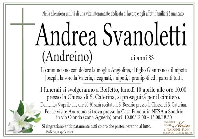 Necrologio Andrea Svanoletti