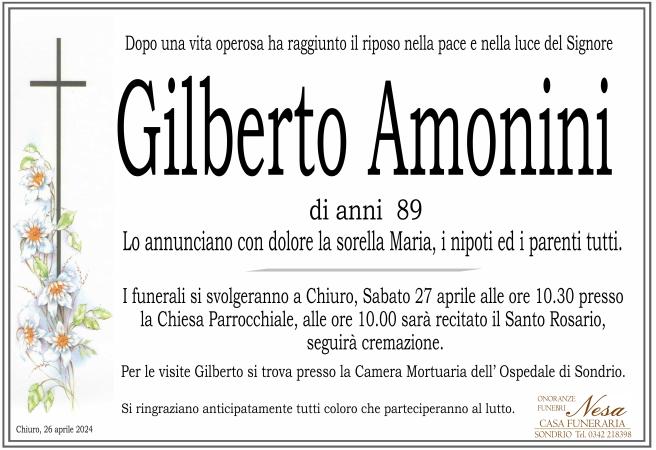 Necrologio Gilberto Amonini