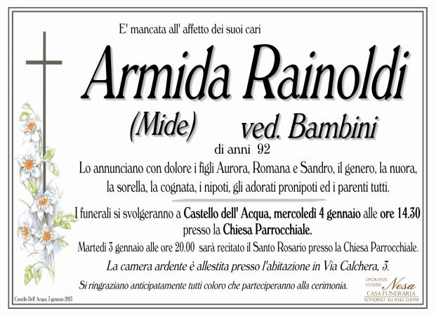 Necrologio Armida (Mide) Rainoldi ved. Bambini