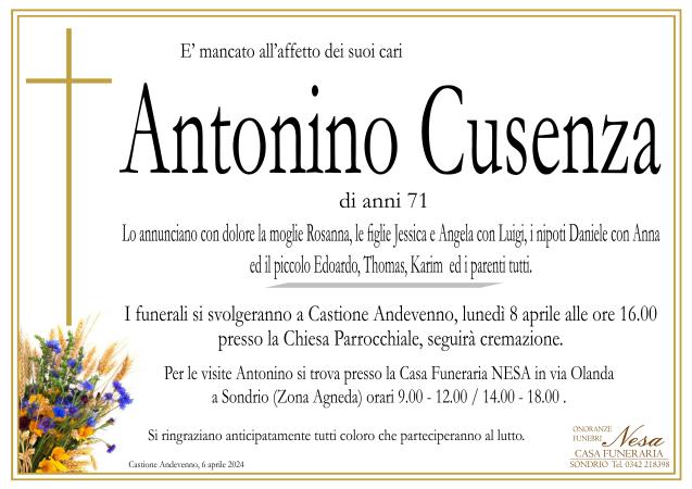 Necrologio Antonino Cusenza