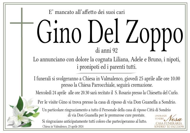 Necrologio Gino Del Zoppo
