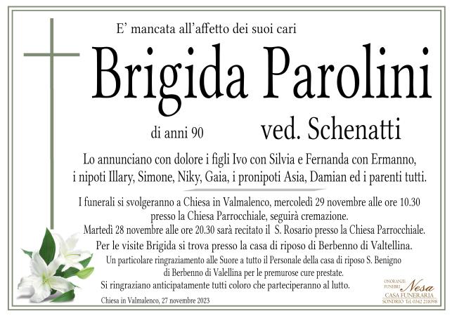 Necrologio Brigida Parolini ved. Schenatti