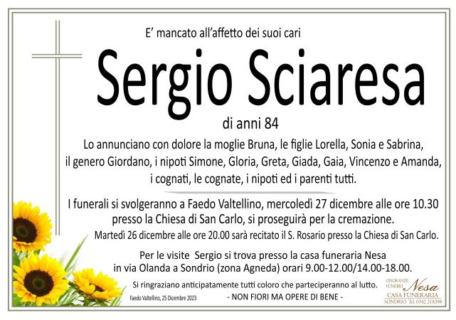 Necrologio Sergio Sciaresa