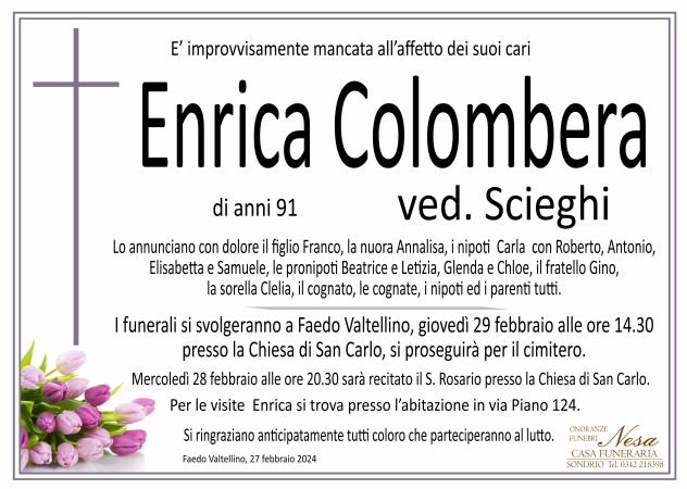 Necrologio Enrica Colombera ved. Scieghi