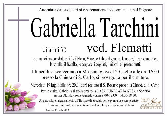 Necrologio Gabriella Tarchini ved. Flematti