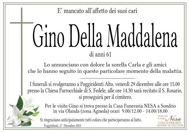 Necrologio Gino Della Maddalena