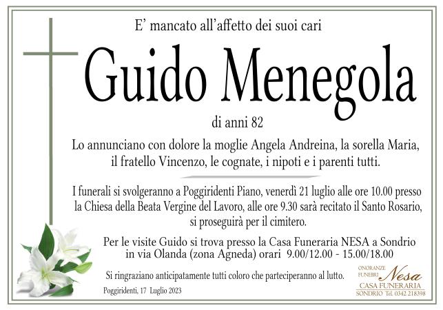 Necrologio Guido Menegola