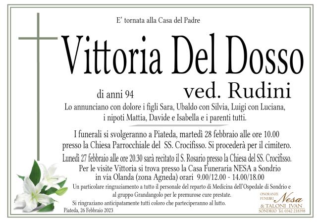 Necrologio Vittoria Del Dosso ved. Rudini