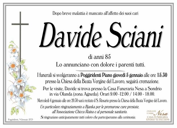 Necrologio Davide Sciani