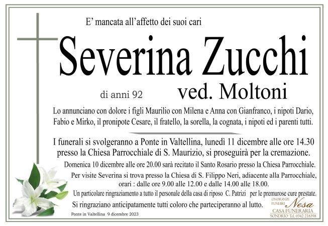 Necrologio Severina Zucchi ved. Moltoni