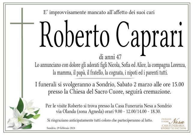 Necrologio Roberto Caprari