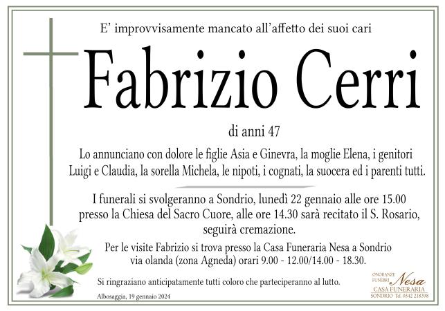 Necrologio Fabrizio Cerri