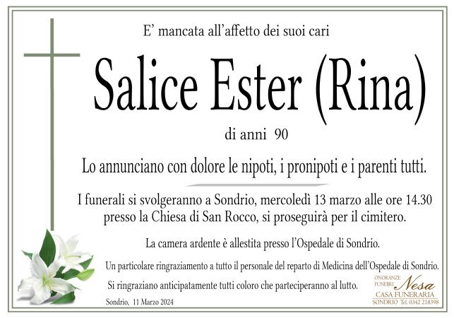 Necrologio Salice Ester (Rina)