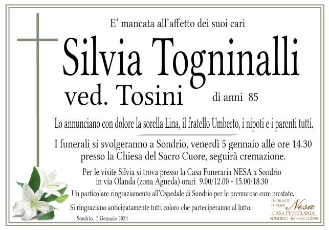 Necrologio Silvia Togninalli