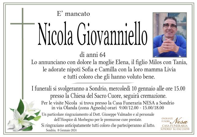 Necrologio Nicola Giovanniello