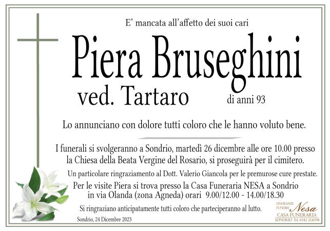 Necrologio Piera Bruseghini ved. Tartaro