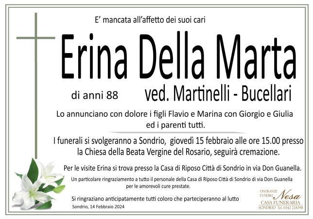 Necrologio Erina Della Marta ved Martinelli - Bucellari