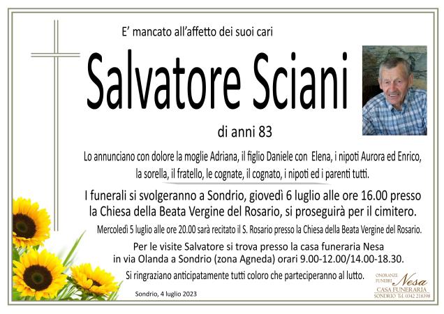 Necrologio Salvatore Sciani