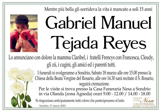Necrologio Gabriel Manuel Tejada Reyes