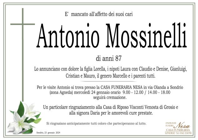 Necrologio Antonio Mossinelli