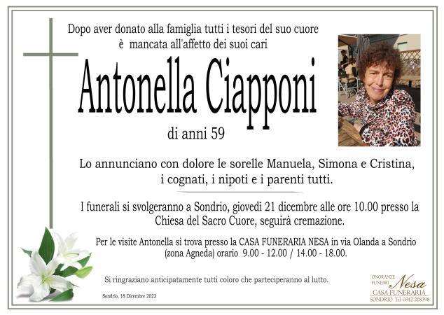 Necrologio Antonella Ciapponi