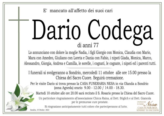 Necrologio Dario Codega