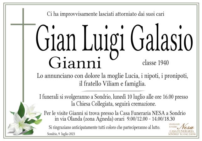 Necrologio Gian Luigi Galasio   (Gianni)