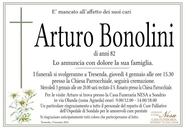 Necrologio Arturo Bonolini