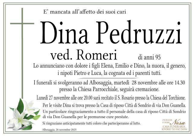 Necrologio Dina Pedruzzi ved. Romeri