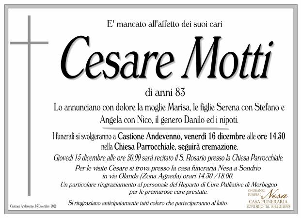 Necrologio Cesare Motti