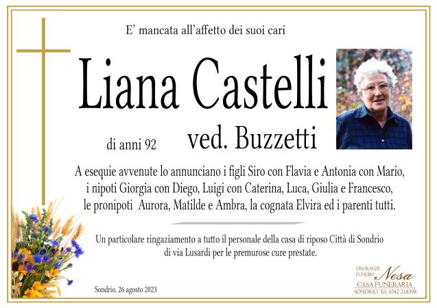 Necrologio Liana Castelli ved. buzzetti