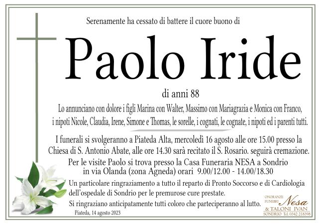 Necrologio Paolo Iride