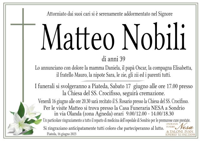 Necrologio Matteo Nobili