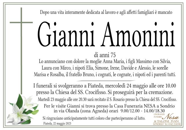 Necrologio Gianni Amonini