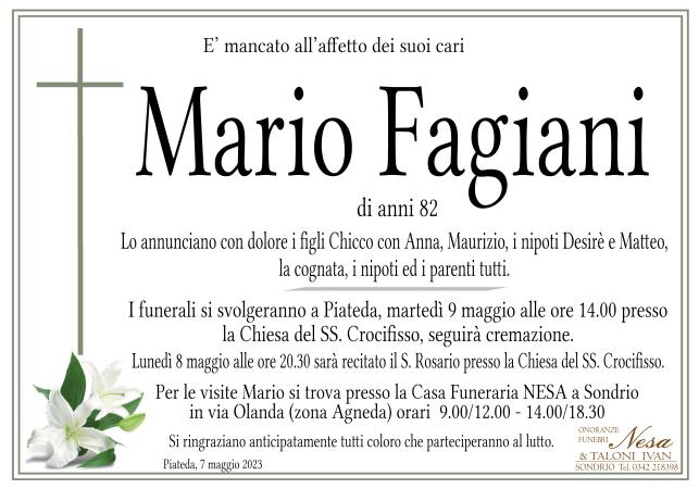 Necrologio Mario Fagiani