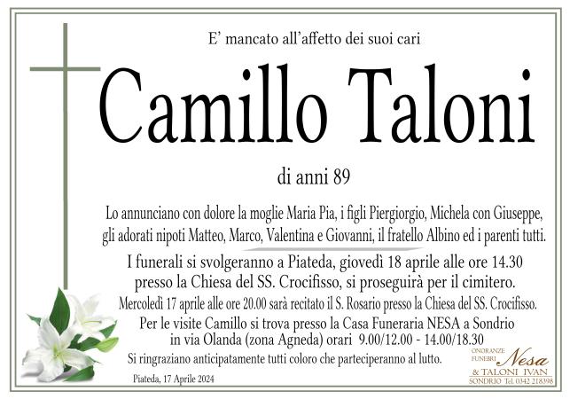 Necrologio Camillo Taloni