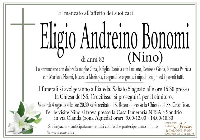 Necrologio Eligio Andreino Bonomi (Nino)