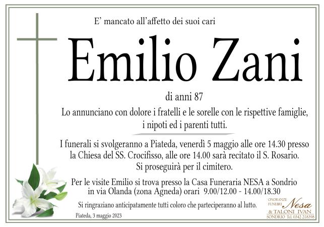 Necrologio Emilio zani