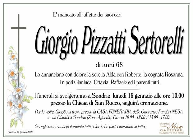 Necrologio Giorgio Pizzatti Sertorelli