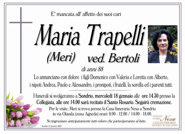 Necrologio Maria Trapelli