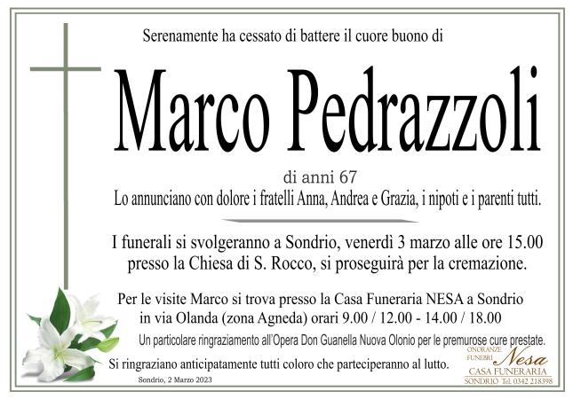 Necrologio Marco Pedrazzoli