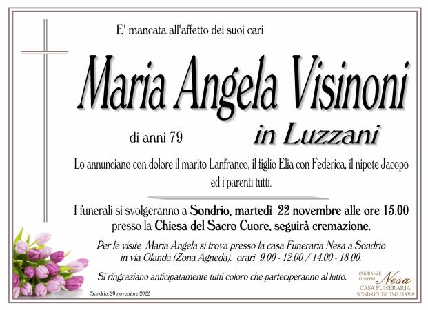 Necrologio Maria Angela Visinoni in Luzzani