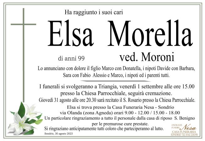 Necrologio Elsa Morella ved. Moroni